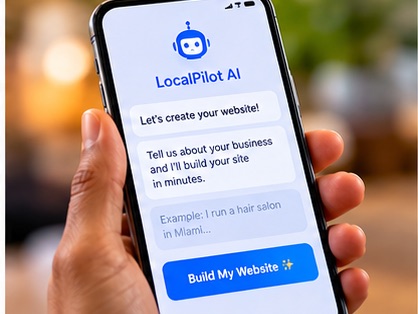 LocalPilot AI building a business website from a short description